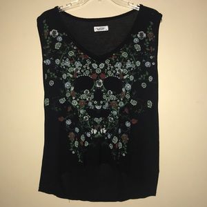 Lauren Moshi Floral Skull Top